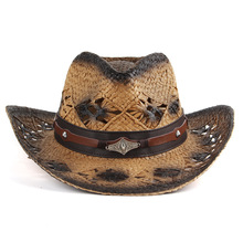 亚马逊跨境专供欧美西部牛仔帽户外运动休闲草帽遮阳太阳帽子批发