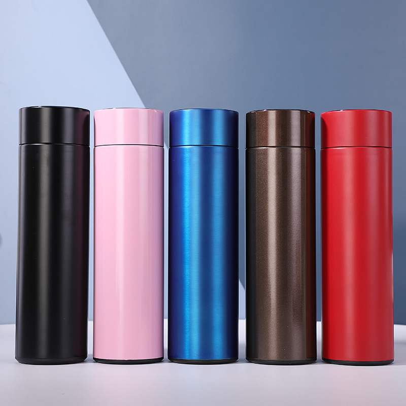 2023 Foreign Trade Smart Water Cup Display Temperature Cup New 304 Stainless Steel Thermos Cup Gift Business Cup Straight