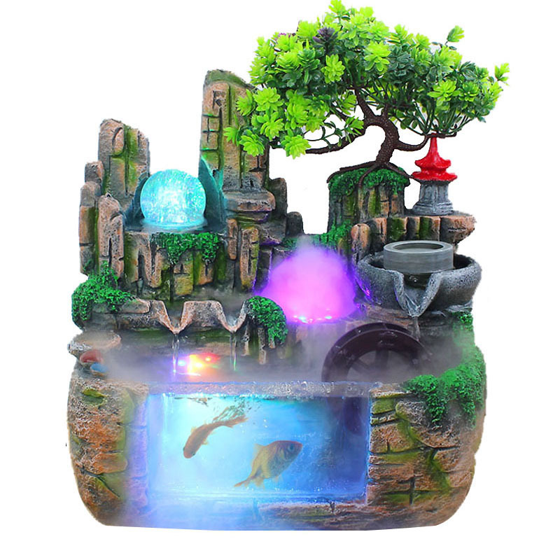 Factory Wholesale New Humidifier Rockery Fountain Water Fish Tank Decoration Home Opening Gift Decoration Wholesale