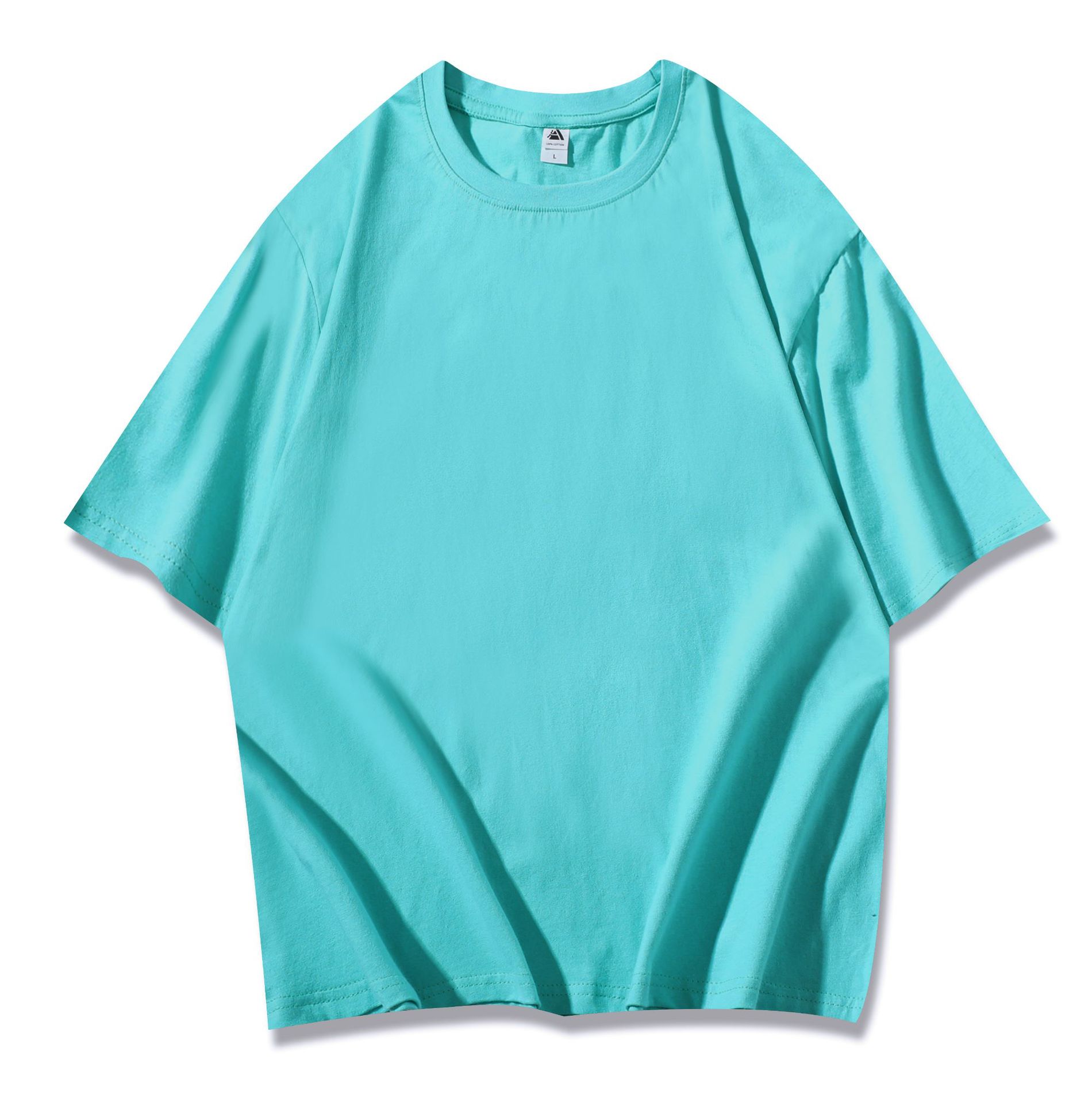 夏季纯色短袖纯棉圆领t恤定 制男女士宽松广告文化衫团体服印logo