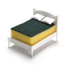 创意百洁布海绵擦收纳小床 床造型百洁布收纳架 厨房沥水置物架
