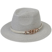 跨境电商宽帽檐草巴拿马卷檐帽软呢帽沙滩6色太阳帽 一件代发