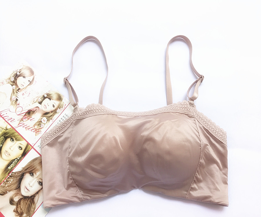 品牌抹胸100%桑蚕丝柔软舒适无钢圈文胸罩1100聚拢防走光集中内衣