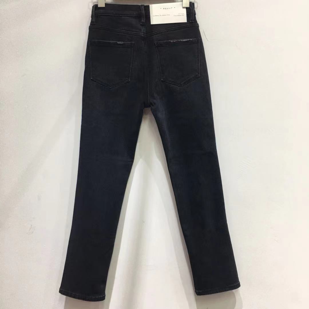 2021秋冬新款frame同款高腰显瘦修身直筒加绒牛仔裤女