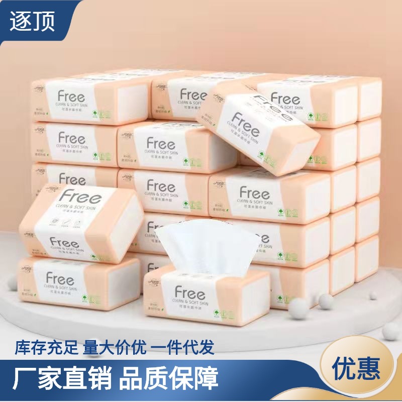 100 Packs Full Box Tissue Household Price Napkin Toilet Paper Facial Tissue 30 Packs Car Decorations Daily Use Bag
