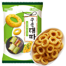 韩国进口calbee海太洋葱圈卡乐比韩式碳烤香葱圈70g网红膨化零食