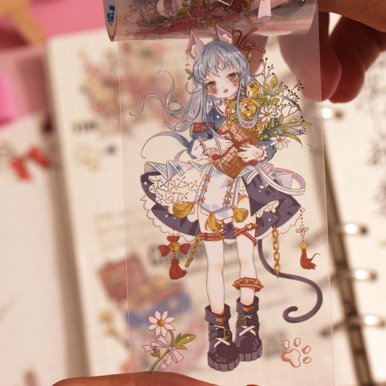 日本手帐胶带超透pet现代风人物动漫梦幻和纸手帐素材贴纸三渡