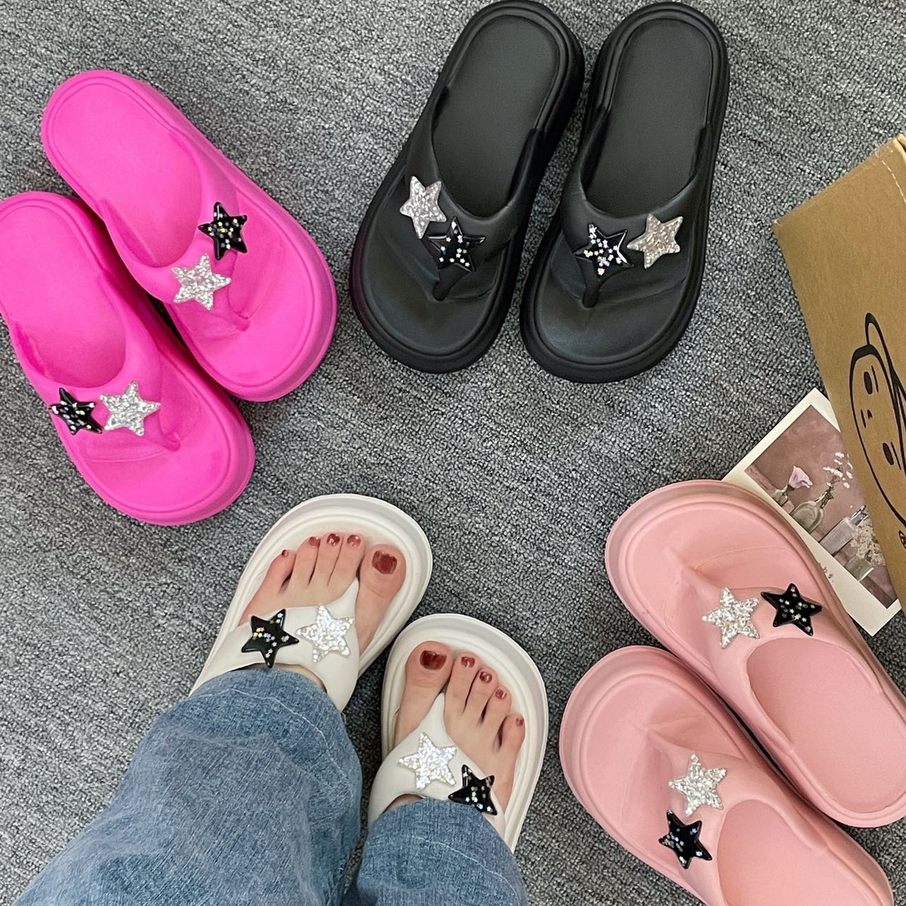 新款高跟eva人字拖鞋女夏季厚底时尚网红ins室内外穿休闲增高拖鞋