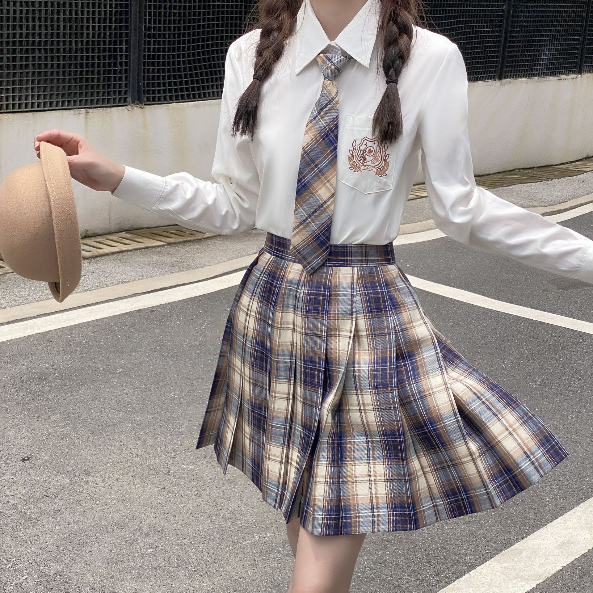 小熊的裙jk制服套装正版百褶裙甜美奶白色基础款衬衫软妹学院风jk