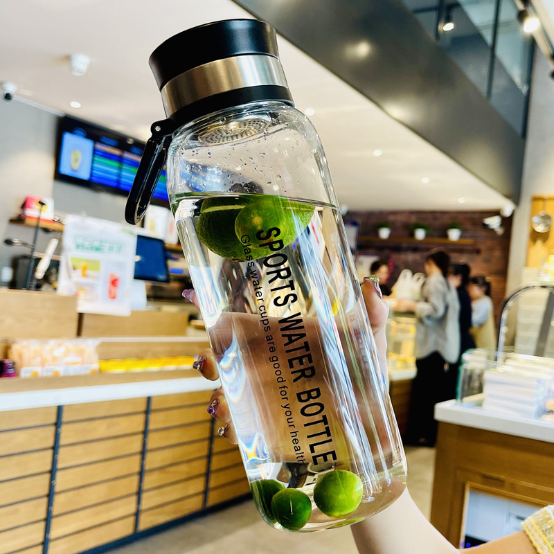 批发大容量水杯便携男士泡茶杯茶水分离玻璃杯2000ml个人专用杯子