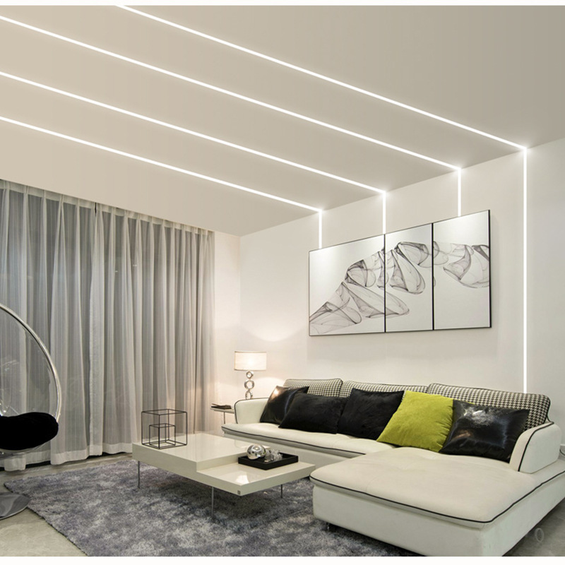 led硬条灯嵌入式灯条橱柜客厅暗装线型灯铝槽无边框无主线条灯