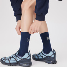 2024新款袜子男士中筒棉袜双针抽条字母刺绣时尚男袜户外运动长袜