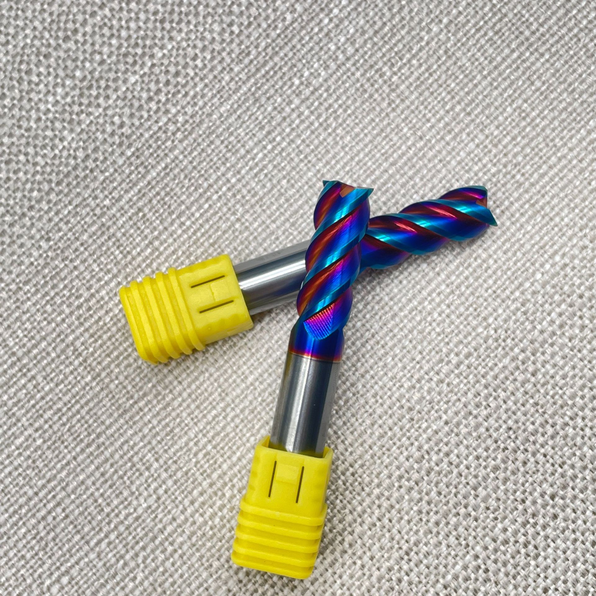 现货hrc60 cnc数控刀具高硬度蓝纳米涂层4刃平头立铣刀d6*100l