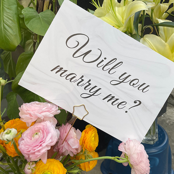 网红ins风婚礼求婚卡片道具贺卡marry me男女朋友布置白色氛围卡