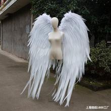 韩版新娘海马体写真摄影天使翅膀黑色白色大号羽毛翅膀道具