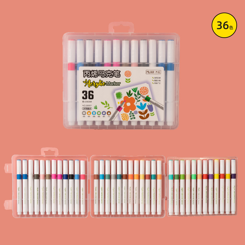 Acrylic Marker Pen 12/24/36 Color Pen Mark Art Painting Creative DIY Graffiti Painting