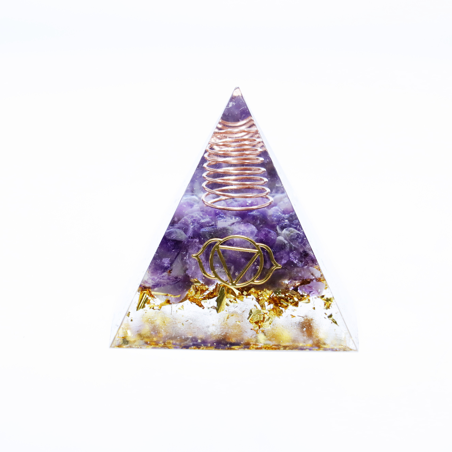 装饰品工艺品跨境外贸货源水晶碎石滴胶摆件符号能量金字塔摆件