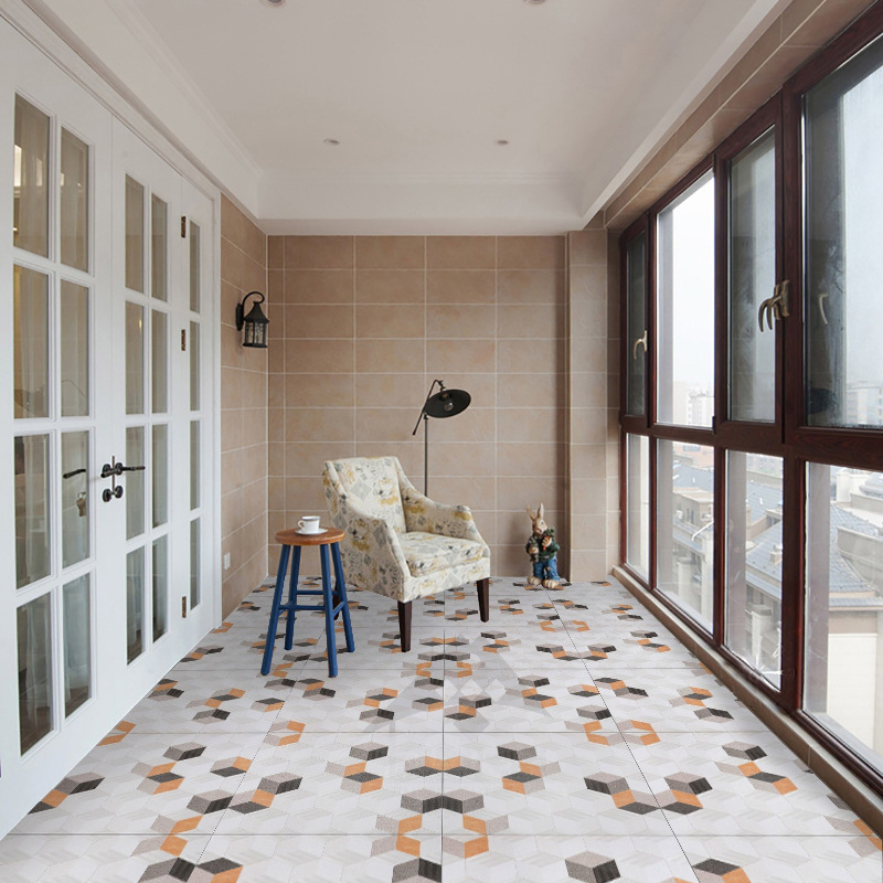 600x600阳台瓷砖地砖仿古砖卫生间墙砖背景墙法式复古厨房小花砖