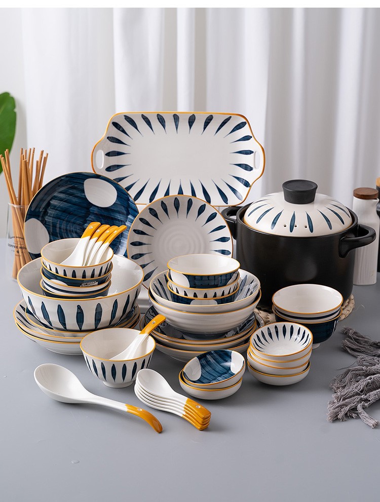 全家福碗全套餐具组合家用吃饭用家庭款漂亮盘子创意网红ins套装