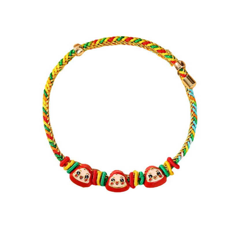 Dragon Boat Festival Colorful Rope Handmade Braided Rope Children's Small Zongzi Blessing Carrying Strap Five-Color Line Bracelet Wholesale