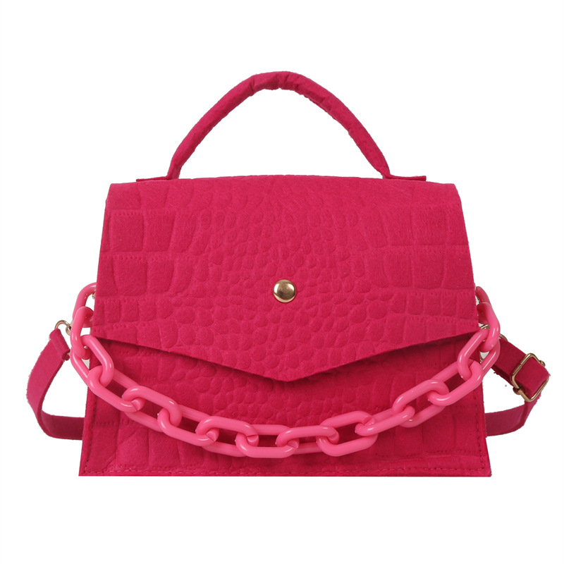 Wholesale Popular Crocodile Pattern Felt Handbag Bag Women's Bag 2023 Summer Street Fashion Chain Shoulder Messenger Bag