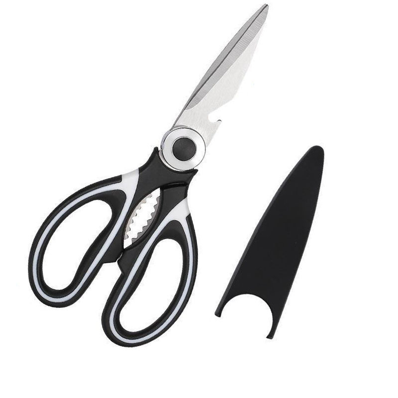 Stainless Steel Kitchen Scissors Food Scissors Strong Chicken Bone Scissors Multi-Functional Sharp Meat Cutting Barbecue Household Panda Scissors