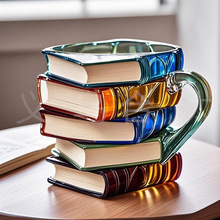 Painted Book Mug, Novelty 3d Painted Books Coffee Mug
