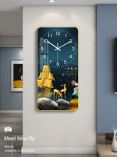 J6DA2021新款钟表挂钟客厅时尚简约轻奢装饰画时钟挂墙静音石英钟