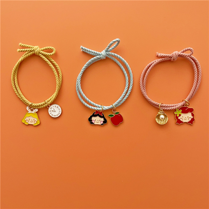 可爱卡通小女孩发绳手链两用女手环小皮筋送闺蜜姐妹少女心头绳