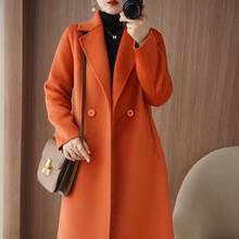 秋冬外穿双面羊绒大衣女士高档气质显瘦中长款100%纯羊毛呢子外套