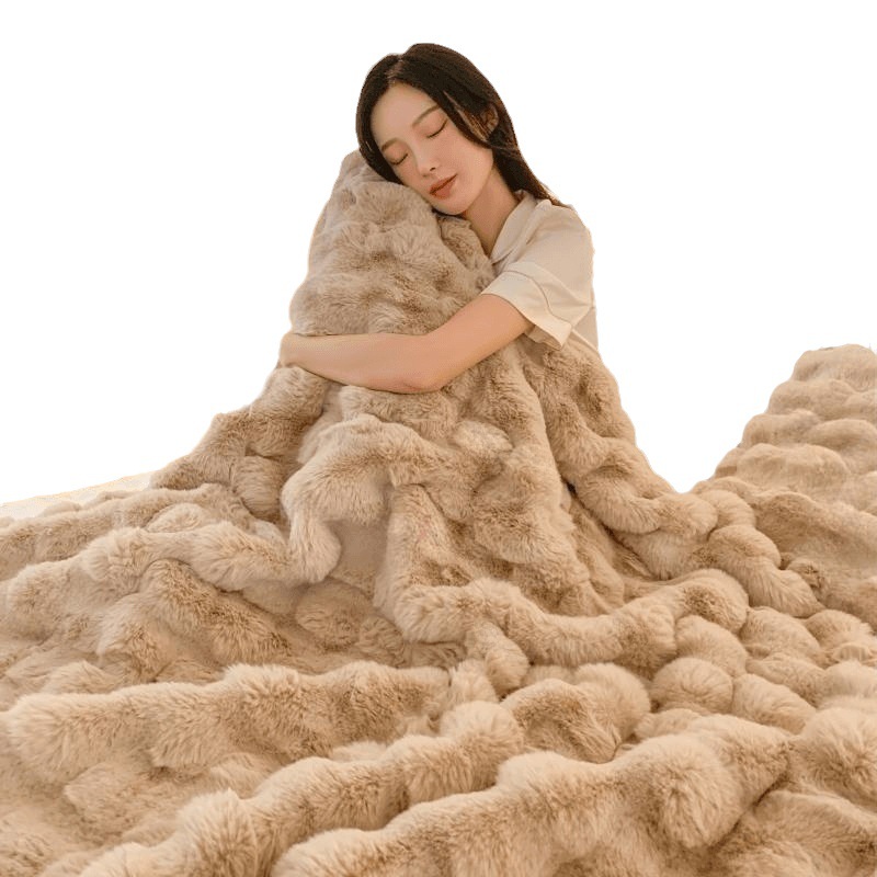 Tuscan Blanket Imitation Rabbit Fur Leisure Blanket Light Luxury Sofa Cover Air Conditioner Blanket Thickening Warm Nap Velvet Blanket