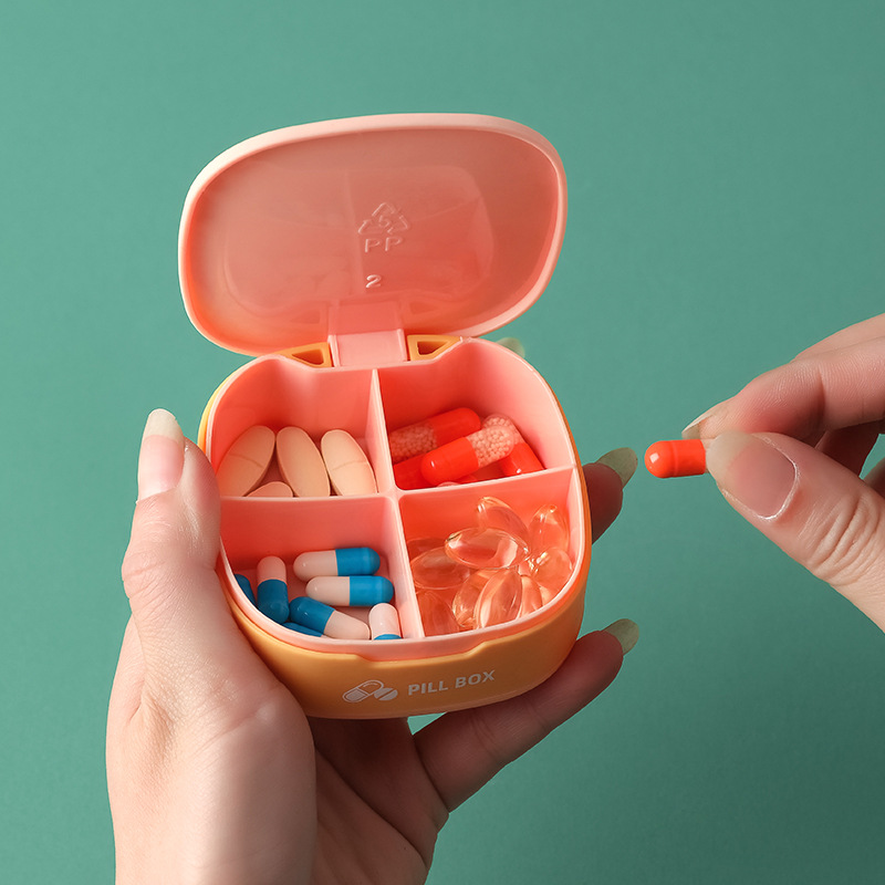 Portable Small Pill Box Household Supplies Travel Medicine Box Silicone Mini Sealed Box Object Medicine Storage Box
