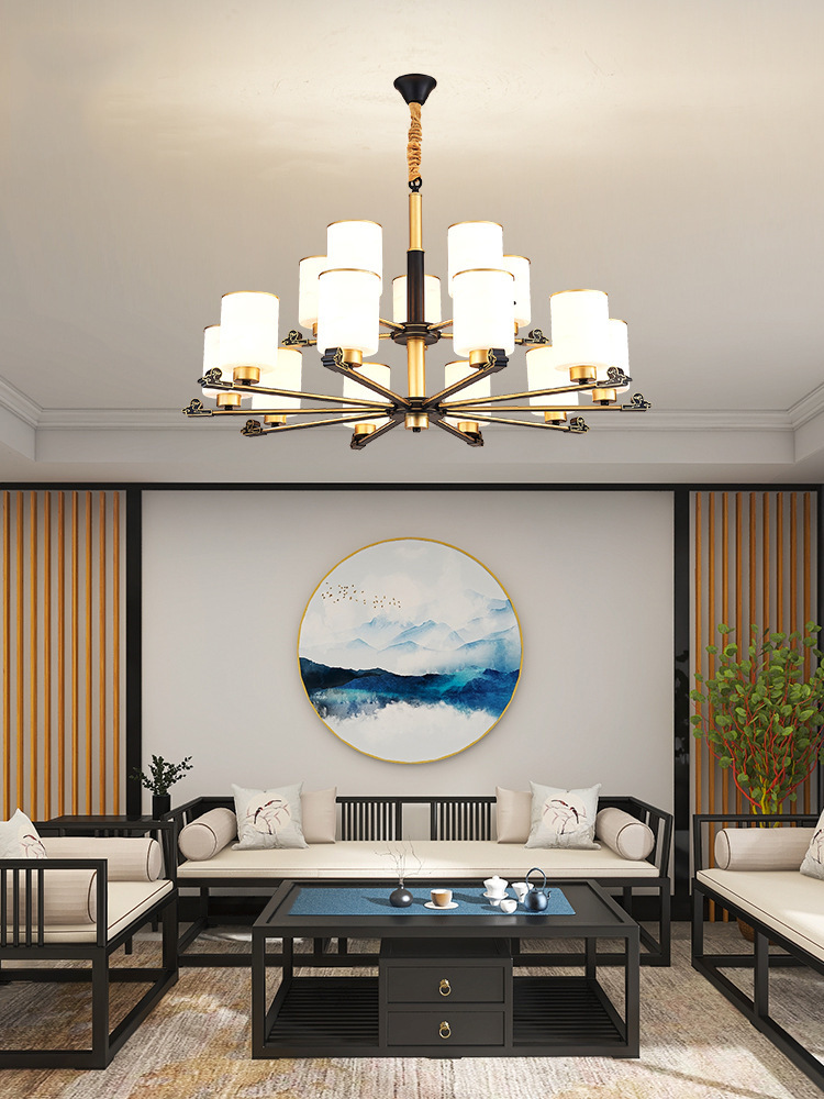 新款新中式吊灯客厅灯 经典简约复古中国风 餐厅卧室家用书房灯具