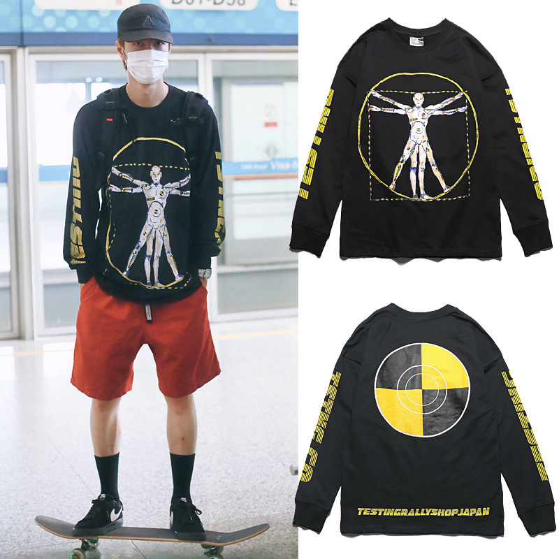 王一博同款男装潮牌fog欧美ins侃爷asap rocky个性长袖t恤打底衫