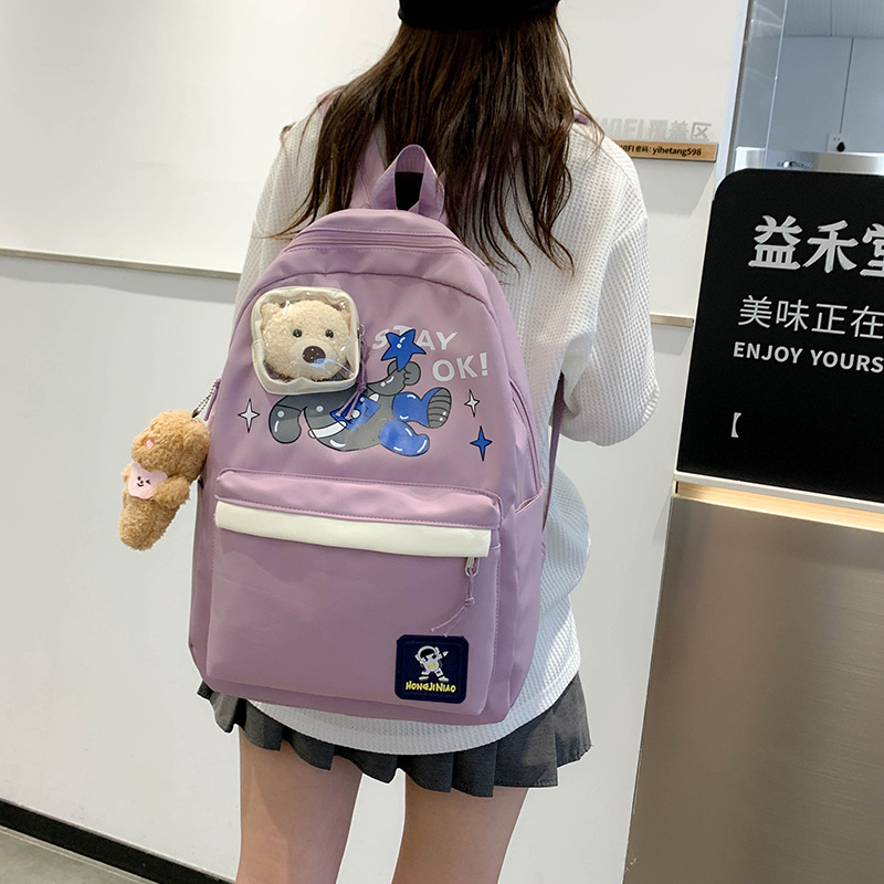 Simple Schoolbag Women's Ins High School Student Backpack Girl University Style Casual Backpack