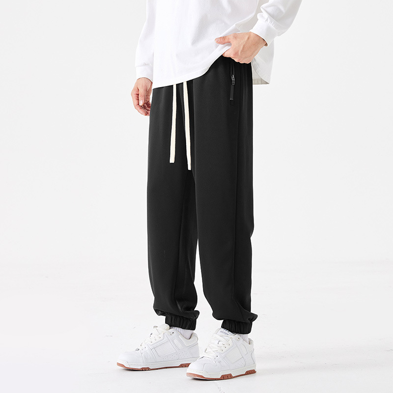2024春季青少年休闲裤男式潮流卫裤束脚裤运动裤时尚拼接男女同款
