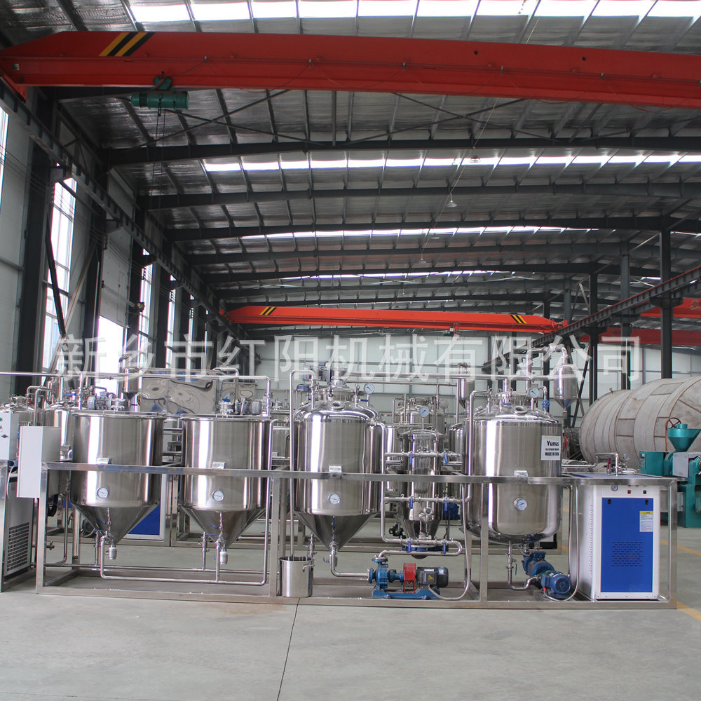 梅州茶果榨油精炼全套设备不锈钢材质脱胶脱酸脱色脱臭茶油精制机