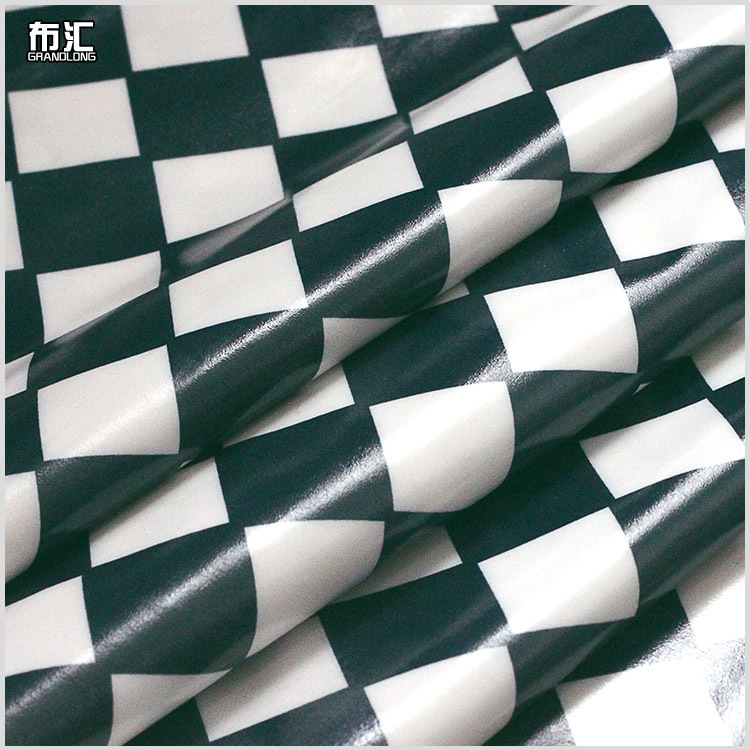 复古不规则棋盘格格纹tpu亮面复合面料时装鞋履箱包包装设计配饰