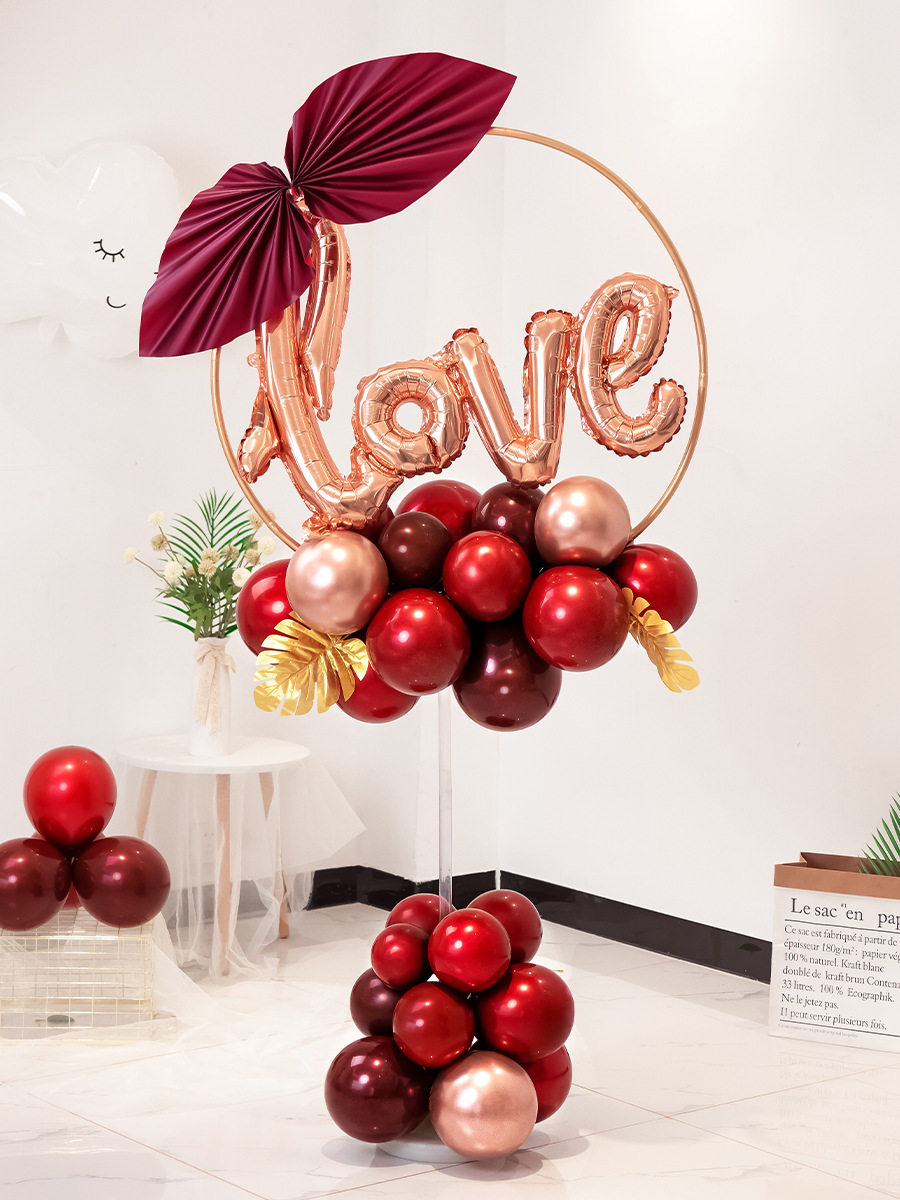 结婚气球立柱地飘装饰创意浪漫婚礼婚庆新房婚房桌飘支架场景布置