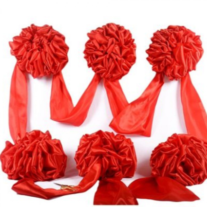 大红花球汽车绸布结婚绣球剪彩花球开业庆典新车交车表彰大红花热