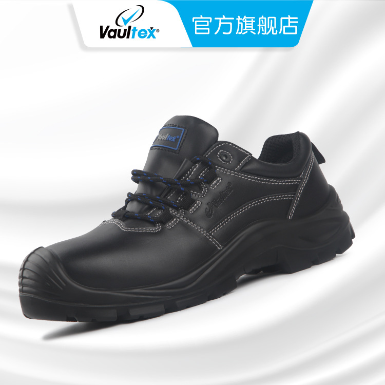 vaultex high-end labor protection shoes special national standard steel toe steel bottom low-heel safety shoes top layer leather anti-static wholesale