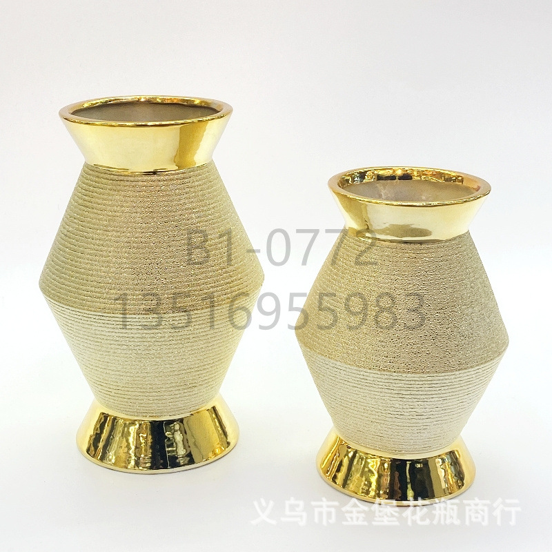 Factory Wholesale Ceramic High-Grade Shrink Point Glaze Artisan Vase Frosted Flower Pot Crafts Home Furnishings and Decorations