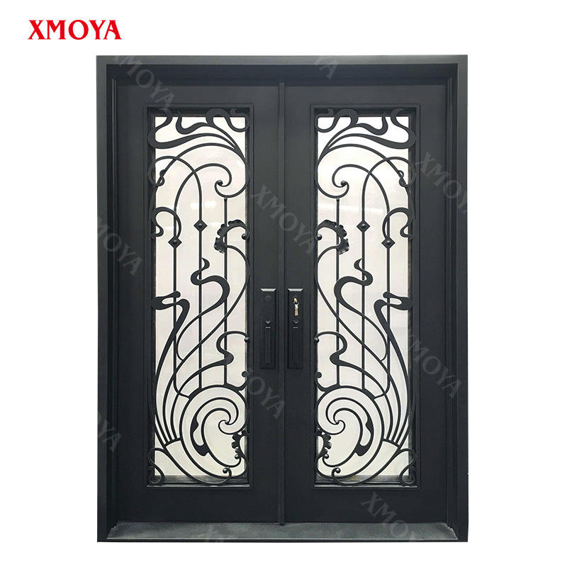 xmoya别墅门进户门入户门通风门美式铁艺门铁艺大门