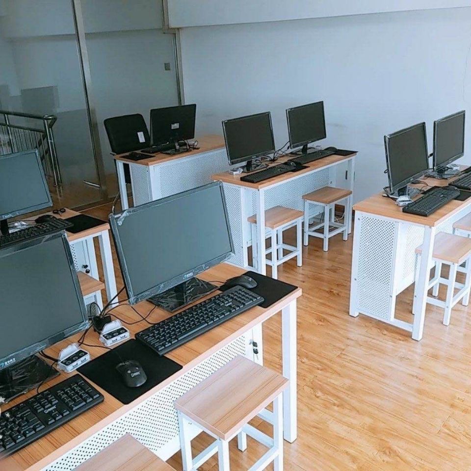 学校电脑桌机房初中大学培训辅导班室教师讲台单人双人微机室桌椅