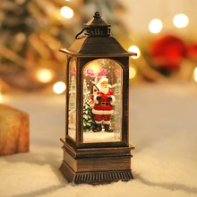圣诞装饰用品发光复古油灯摆饰圣诞老人公仔小夜灯桌面摆件批发