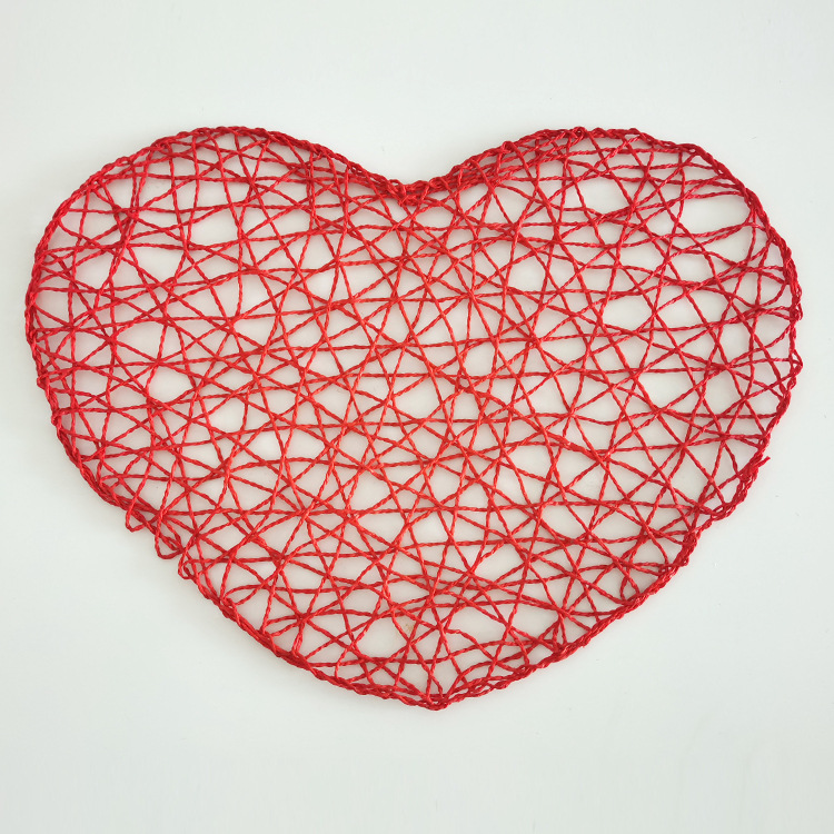 花形细纸绳乱编餐垫心形餐桌装饰垫茶杯垫碗垫盘子垫西餐厅垫子