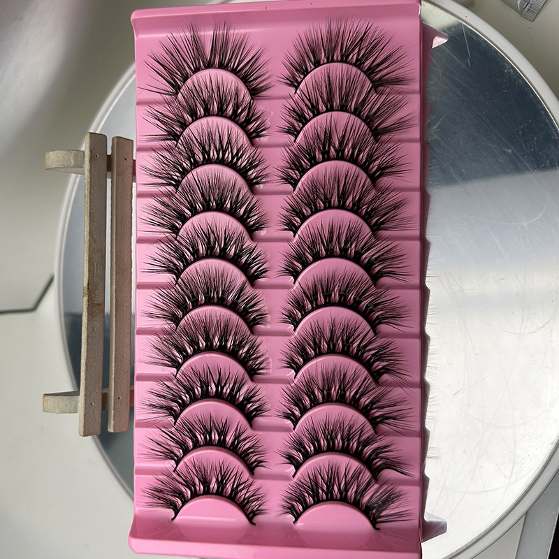 Dingsen Cross-Border False Eyelashes Factory 10 Pairs of False Eyelashes L Curl Natural Simulation Thick