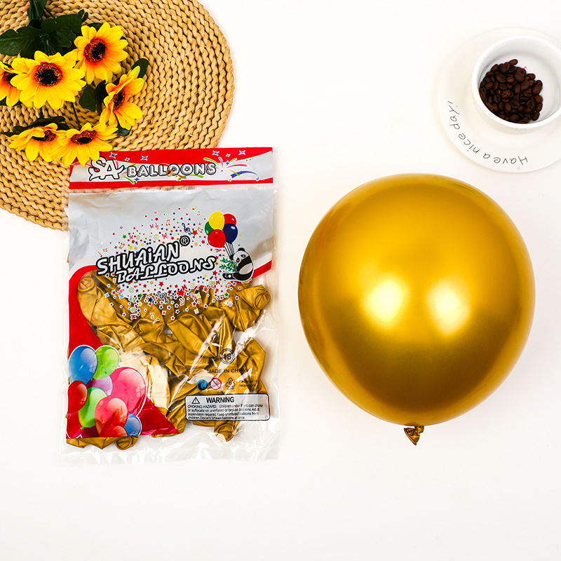 10-Inch 1.8G Metal Balloon Wholesale Wedding Celebration Decoration Metal Rubber Balloons Gold Birthday Arrangement Red Blue