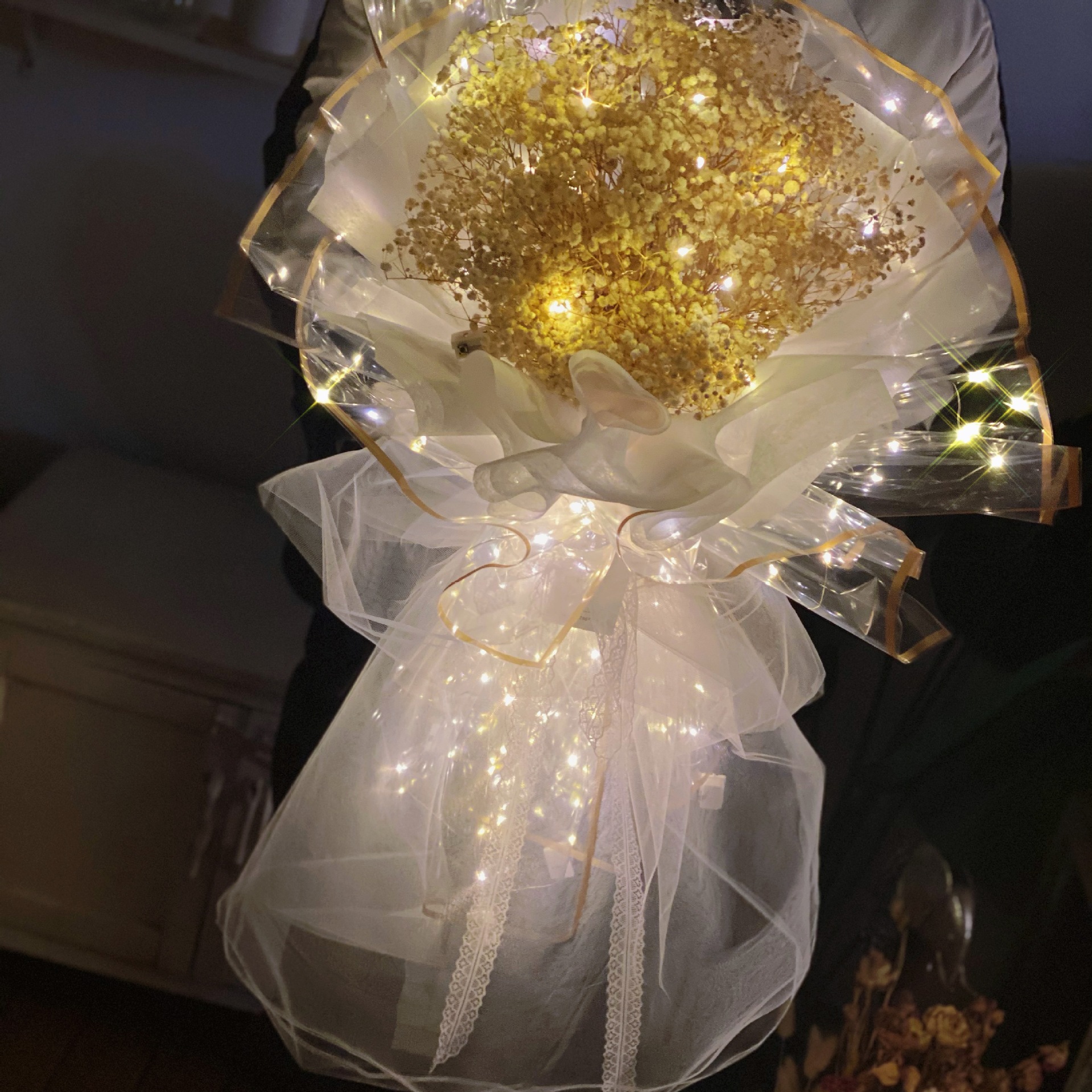 发光纸透明玻璃纸亮光鲜花包装纸花艺资情人节闪光花束包装纸