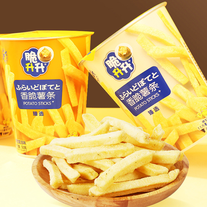 包邮脆升升香脆薯条杯装原味50g膨化蜂蜜黄油薯片非油炸网红零食